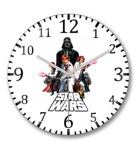 Star Wars Classico Duvar Saati Bombeli Gercek Cam