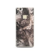 Gri Mermer Tasarımlı Süper Şeffaf Silikon Telefon Kılıfı Huawei P10 Lite   