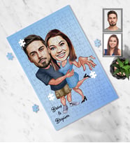 Kişiye Özel Sevgili Karikatürlü A3 240 Parça Puzzle Model 3