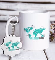 BK Gift Kişiye Özel Mesleki Meteoroloji Mühendisi Beyaz Kupa ve Anahtarlık Hediye Seti (Model 1)