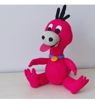 Amigurumi Oyuncak Taş Devri Dino (Fuşya)