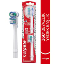 Colgate 360 Pilli Optik Beyaz Platinum Beyazlatıcı Yumuşak Diş Fırçası Yedek Başlık 1+1
