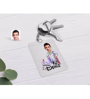 BK Gift Kişiye Özel Erkek Eczacı Karikatürlü Şeffaf Pleksi Anahtarlık-3 (Beyaz)