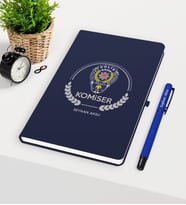 BK Gift Kişiye Özel Komiser Temalı Lacivert Defter Kalem Seti - 2