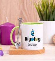 Biyolog Ahşap Altlıklı Yeşil Kupa Bardak