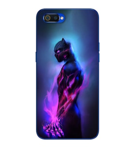 Black Panter Tasarım Süper Şeffaf Silikon Telefon Kılıfı Oppo Realmi C2
