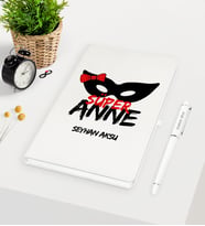 BK Gift Kişiye Özel Süper Anne Beyaz Defter Kalem Seti - 1