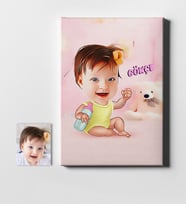 BK Gift Kişiye Özel Bebek Karikatür Kanvas Tablo 50x70cm 1