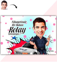 BK Gift Kişiye Özel Bay Polis Karikatür Baskılı Yaş Pasta İçin Yenilebilir Şekerli Kağıt  5(Sadece Kağıt)