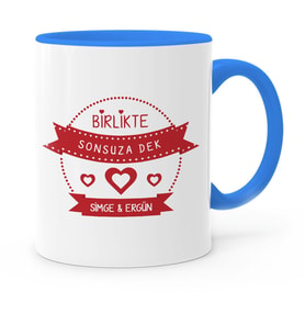 BK Gift Kişiye Özel Sevgililer Günü Temalı Mavi Kupa Bardak  59