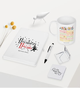 BK Gift Kişiye Özel Hocaların Hocası Temalı Beyaz Defter Kalem Kupa Ayna Seti - 1