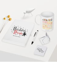 BK Gift Kişiye Özel Hocaların Hocası Temalı Beyaz Defter Kalem Kupa Ayna Seti - 1