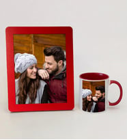Fotoğraf Baskılı 15x21 Çerçeve Ve Sapı Kırmızı Kupa Bardak
