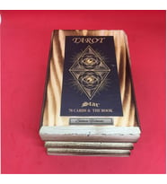 Kişiye Özel Gümüş Metalik İsimlikli Ahşap Kutulu Tarot Kutusu ve 78 Tarot Kartı (Tarot Kitabı Dahil)