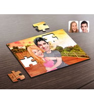BK Gift Kişiye Özel Sevgililer Karikatürlü Ahşap Puzzle-86