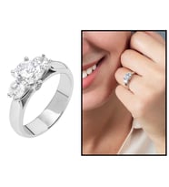 Starlight Diamond Pırlanta Montür 925 Ayar Gümüş Bayan Tria Yüzük