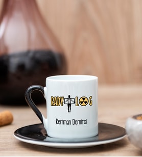 Radyolog Siyah Türk Kahvesi Fincanı