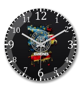 Ramones 4 Duvar Saati Bombeli Gercek Cam