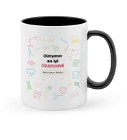 BK Gift Kişiye Özel Dünyanın En İyi Öğretmeni Siyah Kupa Bardak  14