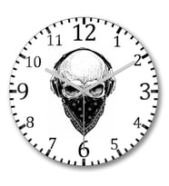 Skull Branca Feminina e Masculina Duvar Saati Bombeli Gercek Cam