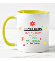 Yılbaşı Hediyesi İsimli Kupa Bardak Sarı
