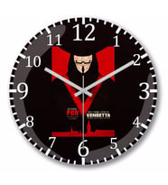 V For Vendetta Duvar Saati Bombeli Gercek Cam