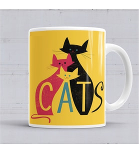 Cats Kediler Kupa Bardak Porselen