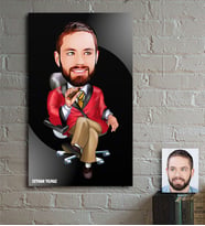 BK Gift Kişiye Özel Bay Patron Karikatür Ahşap Tablo - 2