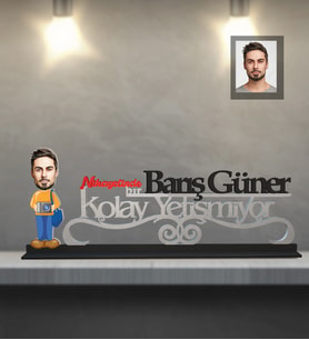 Kişiye Özel Fotoğrafçı Karikatürlü Kolay Yetişmiyor Ahşap Biblo Bay-1