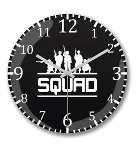 Squad V2 Duvar Saati Bombeli Gercek Cam