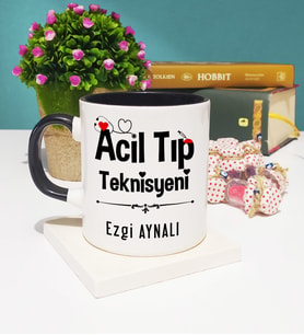 Acil Tıp Teknisyeni Tasarımlı Kişiye Özel Acil Tıp Teknisyeni Kupa Bardak Siyah