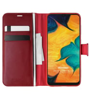 Microsonic Samsung Galaxy A30 Kılıf Delux Leather Wallet Kırmızı