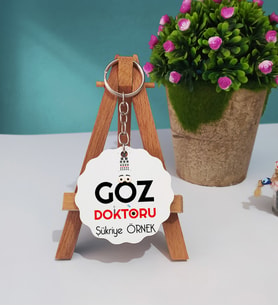 Göz Doktoru Ahşap Anahtarlık