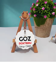 Göz Doktoru Ahşap Anahtarlık