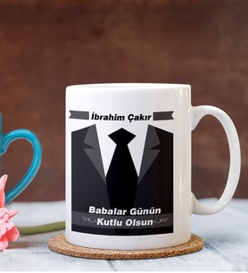 BK Gift Kişiye Özel Babalar Günü Temalı Beyaz Kupa Bardak 25249b