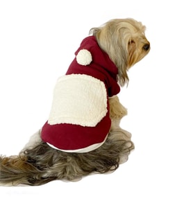 Cream Bordo Kapşonlu Sweat by Kemique Köpek Kazağı 