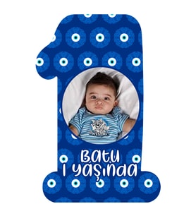 1 Yaşında Nazar Boncuğu Temalı 6X9 Magnet