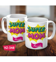 Süper Mom İsimli Kişiye Özel Anneler Gününe Özel Kupa Bardak