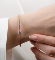 Mode Silver Renkli sıra taşlı gümüş bilezik