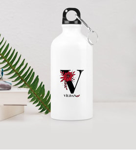 BK Gift Kişiye Özel V Baş Harf Ve İsimli Metal Suluk 500 Ml