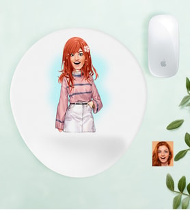 BK Gift Kişiye Özel Bayan Anime Karikatürlü Bilek Destekli Mouse Pad-2 (Beyaz)