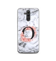 Mermer Çiçekli Harf Tasarım Süper Şeffaf Silikon Telefon Kılıfı Huawei Mate 20 L
