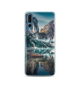 Göl Manzara Tasarımlı Süper Şeffaf Silikon Telefon Kılıfı Huawei P20 Pro  