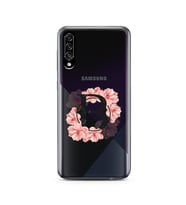 Pembe Çiçekli Harf Tasarım Süper Şeffaf Silikon Telefon Kılıfı Samsung A30s B-Ha