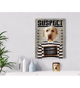 BK Gift Kişiye Özel Şüpheli Köpek Tasarımlı Kanvas Tablo 30x50cm