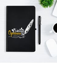 BK Gift Kişiye Özel Edebiyat Öğretmeni Siyah Defter Kalem Hediye Seti - 1