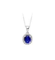 Sirius Pırlanta ve Oval Safir Taşlı Kolye 0705P0019