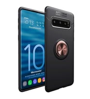 Microsonic Samsung Galaxy S10 Kılıf Kickstand Ring Holder Siyah Rose