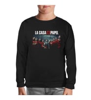 La Casa De Papel - All Siyah Çocuk Sweatshirt