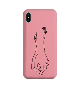 Iphone X Çizgi Tasarımlı Pudra Lansman Telefon Kılıfı